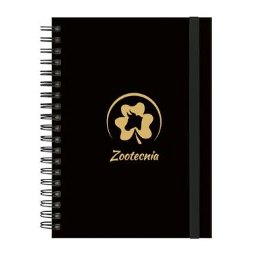 Imagem de Caderno Colegial Plus 12 Matérias Profissões Zootecnia (Preto e Gold)
