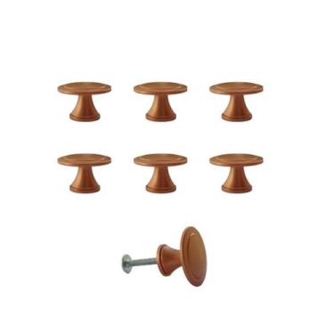 Imagem de kit 6 Puxador de Gaveta, Armário, Móveis Ponto Rose Fosco - Compras Fá