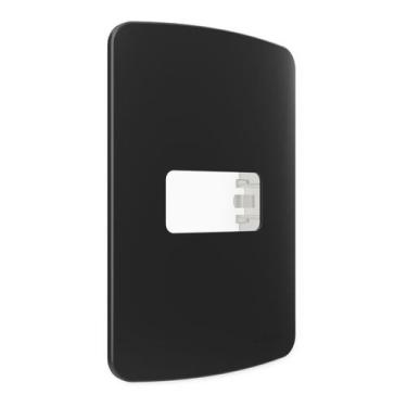 Imagem de Placa 4x2 Margirius 1 Posto com Suporte B3 Preto, Preto