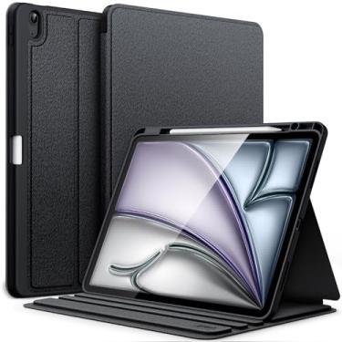 Imagem de JETech Capa para iPad Air 13 Polegadas M3/M2 (2025/2024) com Porta-Pencil, Case Protetora Slim Folio para Tablet, Visualização em Vários Ângulos, Ativação/Repouso Automático (Preto)