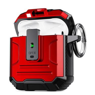 Imagem de Capa para AirPods DASFOND Armor Cover de 1ª e 2ª geração com chaveiro 