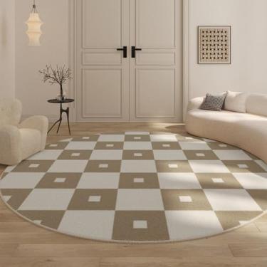 Imagem de Tapetes para quarto, casa, tapete macio, padrão xadrez, decoração para sala de estar, redondo, lavável, estudo (300x300cm/E)