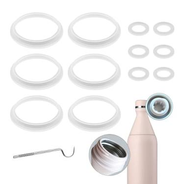 Imagem de Nuyoach 13 peças de substituição de vedação de tampa de garrafa de água compatível com Stanley All Day Slim garrafa de 590 ml, vedação de silicone à prova de vazamento, acessórios de substituição para