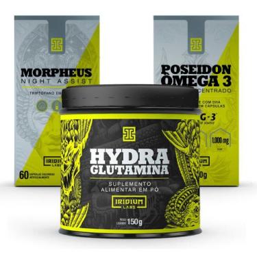 Imagem de Kit Glutamina 150g + Poseidon Ômega 3 + Morpheus - Iridium Labs