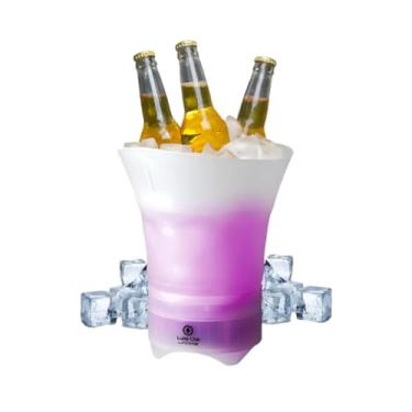 Imagem de Balde de Gelo Portátil com Caixa de Som Bluetooth, LED Multicolorido, 5L, Dobrável - ShopLider