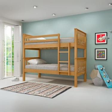 Imagem de Beliche em Madeira Maciça Paris na Cor Imbuia - Bedroom Móveis, Soltei