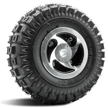 Imagem de GLDYTIMES Pneu e roda 3.00-4, com rolamento de 5/20.3 cm, rolamentos de 5/20.3 cm, pneu de 10 polegadas adequado para carrinho de mão/carrinho de jardim/vagão/geradores