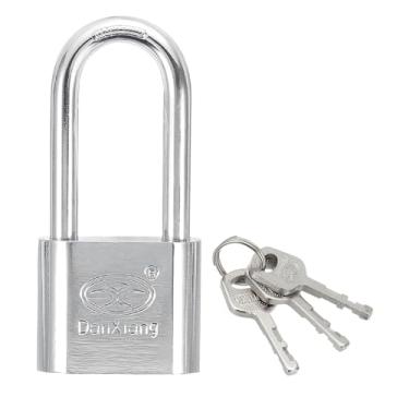 Imagem de PATIKIL Cadeado com chave, 4 cm de largura, pino de aço, cadeados marinhos com chave diferente para porta ao ar livre, cerca, ferrolho armário, caixa de ferramentas de armazenamento, armário de