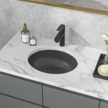 Imagem de Pia de banheiro Sarlai Black Undermount 48x41cm Oval Vessel