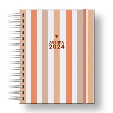 Imagem de Agenda 2024: Sua Organização Pessoal Listras Laranja