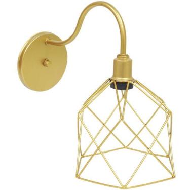 Imagem de Luminária Arandela de Parede Aramada Cálice Industrial Retro Dourada A