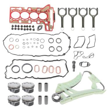 Imagem de INGKAN Kit de corrente de distribuição de junta de cabeça de cilindro de motor N20 com bielas de pistões serve para BMW F21 F23 F87 F31 F80 F36 F10 F07 E84 E89 320i 528i X1 X3 Z4 2.0L L4 Turbo