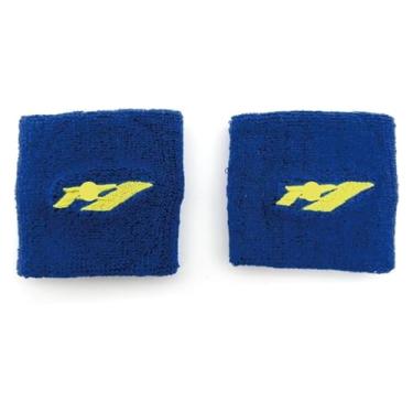 Imagem de BYYINGSUS Motocicletas R 1 Logo Protetor de Tampa do Reservatório de Óleo de Fluido de Freio Frontal Compatível com YZF R1 YZF-R1 YZFR1 Meias Reservatório (2 Peças Azul)