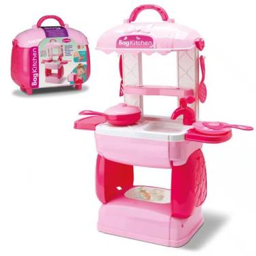Imagem de Cozinha Maleta Meninas Brinquedo Infantil Com Acessórios - Bambola