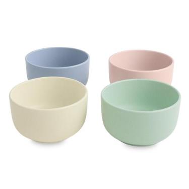 Imagem de Kit com 4 Tigelas Bowl de Fibra de Bambu  BPA Free, sustentável, leve 