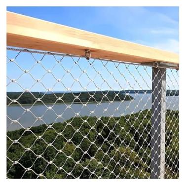 Imagem de Rede De Corda De Aço Inoxidável 304, Rede De Segurança De Corrimão De 8 Cm / 1,5 Mm Para Varanda De Escada De Fazenda De Jardim, Personalizável, 8cm/1.5mm, 2.5x20m