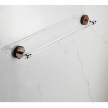 Imagem de Conjunto de ferragens de banheiro nogueira acrílico barra de toalha única gancho de toalha cromado ganchos de roupão suporte de papel higiênico montado na parede, tipo 11 (tipo 8)