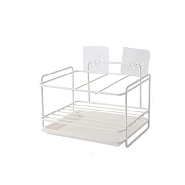 Imagem de P9IDEDFH Pia de lavar louça grossa rack de drenagem pano de aço bola de drenagem cesta de drenagem esponja de cozinha pano de drenagem rack de pia (cor: preto) (branco)