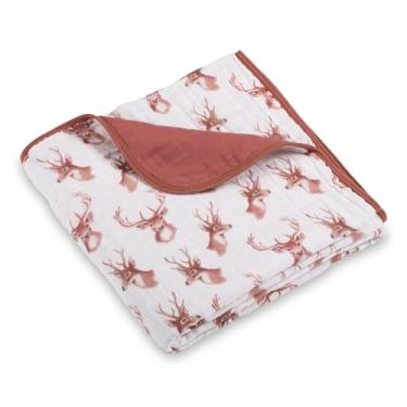 Imagem de LollyBanks Cobertor de bebê, colcha de musselina 100% algodão para meninos e meninas, colcha infantil de 118 x 119 cm, cobertor macio e aconchegante para recém-nascidos de 6 camadas, essencial para