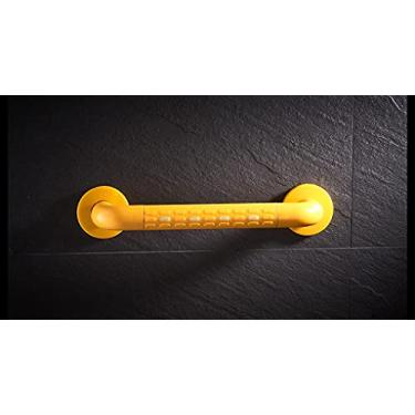 Imagem de Prateleiras para toalhas, barras de apoio para banheiro, barra reta de aço inoxidável, barra de chuveiro de corrimão de equilíbrio, alça antiderrapante (amarelo 58 cm) (amarelo 38 cm)