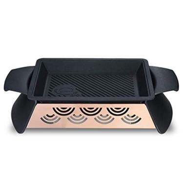 Imagem de Churrasqueira de 35 cm, churrasqueira coreana, sem fumaça, álcool, carvão, revestimento antiaderente de pedra Maifan, prato de frutos do mar (tamanho: 40 cm x 12 cm)