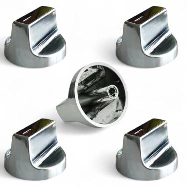 Imagem de Alavanca de fogão W11366438 atualizada (5 peças) de substituição para Whirlpool WCG55US0HS00 / WCG55US6HS00 / WCG77US0HS00 Puxadores de controle de fogão a gás, peça de substituição W11084623