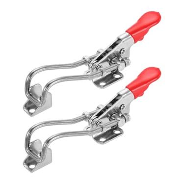 Imagem de HARFINGTON 2 peças 40323 Grampo de trava de alternância M5 x 42 mm 181 kg Capacidade de retenção ajustáveis travas de tração de liberação rápida 304 grampos de ferrolho de aço inoxidável para tampa de