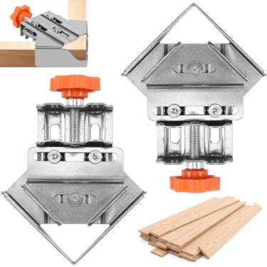 Imagem de 2 peças tipo abrir e fechar ângulo reto marcenaria braçadeira de emenda de precisão localizador de braçadeira de aço inoxidável ferramenta de fixação de madeira para marcenaria (fechado, cor gráfica)