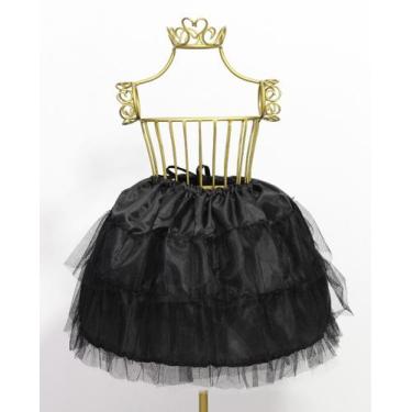 Imagem de Saiote Anágua Infantil Para Armar Super Oferta - festa luxo, M, Preto