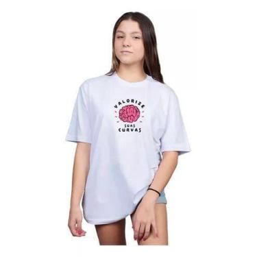 Imagem de Camiseta Feminina Over - Frase Motivacional "Valorize Suas Curvas" - L