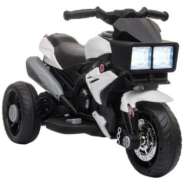 Imagem de Aosom Moto Elétrica 1 Assento 12V, com Luzes de LED, MP3, Branco