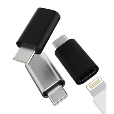 Imagem de Adaptador Lightning fêmea para USB C macho para iPhone16 15 Pro Max (pacote com 3) para Apple para iPad Air4 compatível com Samsung carregador cabo conector tipo C porta de carregamento conversor de