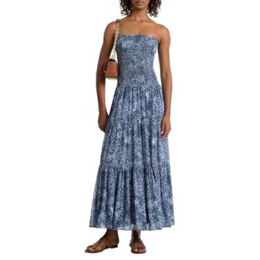 Imagem de Michael Kors Vestido longo feminino em camadas, Azul-escuro, 3G