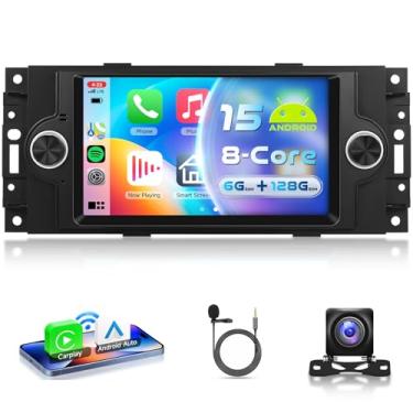 Imagem de 6G + 128G Android 15 estéreo para Dodge Ram 1500/2500/3500 2006-2008, Dodge Durango 2005-2008, Chrysler 300/300C/300M 2005-2007, Jeep Grand Cherokee 2005-2009 Carplay Android Au. para, GPS SWC Back