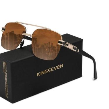 Imagem de Óculos de sol masculino polarizado uv400 quadrados - Kingseven