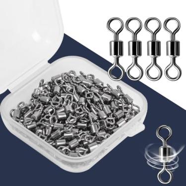 Imagem de 50 peças de conector de pesca de aço inoxidável, resistência à corrosão, rolamento de barril, rolamento, anel sólido, acessórios para conectores