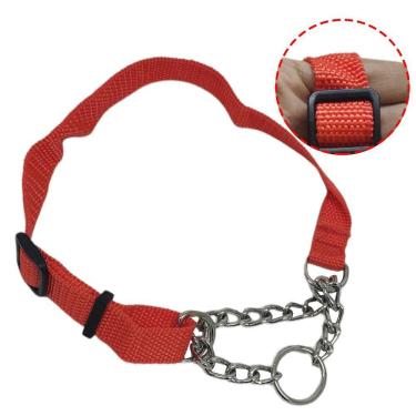 Imagem de Coleira Cachorros Pet Ajustavel Elo Torcido Semi Enforcadora