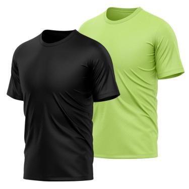 Imagem de Kit 2 Camisetas Masculina Dry Manga Curta Proteção UV Slim Fit Básica Academia Treino Fitness-Masculino