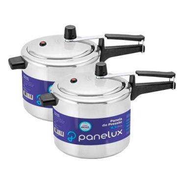 Imagem de Kit 2 Panelas De Pressão Panelux 4,5 Litros Polida - 2 Unidades