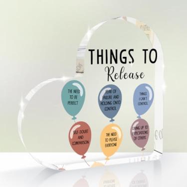 Imagem de Presentes de placa decorativa de acrílico para homens e mulheres, decorações de mesa para mãe, pai, avó, amigos (Heart1879)