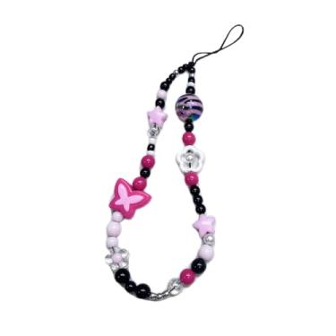 Imagem de Berloques fofos - Chaveiro de célula estética Y2K com alça de contas - Pingente legal de coração de borboleta de urso para bolsa, decoração de pingentes de câmera (#2)