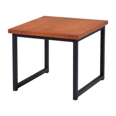 Imagem de Mesa De Centro Ou Lateral Aço Preto F14 Madeira Taeda Mell Dmobiliario Mell