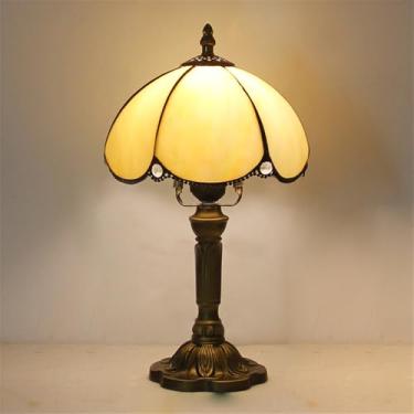 Imagem de Luminária de mesa vintage americana com LED, personalizada e criativa, para sala de estar, escritório, quarto infantil, casa de campo ou hotel, com vidro colorido (Estilo 21)