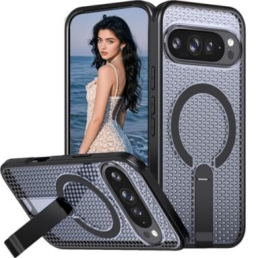 Imagem de Fofvccv Capa para Google Pixel 10 Pro XL com dissipação magnética de calor com suporte invisível, compatível com MagSafe Double Honeycomb Slim Mesh Respirável Cooling Cover para Pixel 10 Pro XL FX