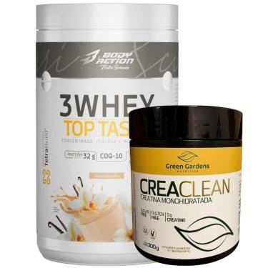 Imagem de Kit Whey Protein 3w + Creatina Monohidratada 300g Combo Sabor Baunilha