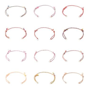 Imagem de Bestewelry 36 peças, pulseiras ajustáveis, cordão trançado, meio acabamento, cores claras, boêmia tecido, pulseira da amizade, para mulheres, fazer joias, presente de aniversário
