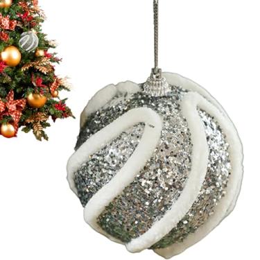 Imagem de Ornamento De Natal - Decoração Pendurável À Prova De Quebra De 8 Cm | Bolas De Espuma Com Glitter Para Árvore De Natal - Para Casa Quarto Loja Shopping Centro Comercial Festa De Férias Festival Interi