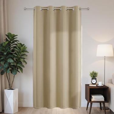 Imagem de Joydeco Cortinas blackout para portas deslizantes de pátio 227 cm de comprimento, cortinas divisórias de quarto com ilhós, cortinas blackout térmicas extra largas para quarto e sala de estar (bege
