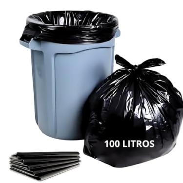 Imagem de SACO DE LIXO PRETO 100 LITROS REFORÇADOS C/ 15 UNIDADES, UTILIZAÇÃO EM TAMBOR, CASA, COMÉRCIO, EMPRESA E USO GERAL, TAMANHO ABNT