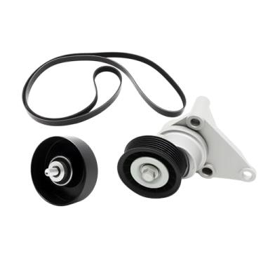 Imagem de Yunnergo Kit completo de componentes de transmissão de correia serpentina compatível com Avalanche Escalade Silverado 1500/2500/3500 Sierra 1500 Yukon 4.8L 5.3L 6.0L V8 Substitui 90K-38158C 12555609